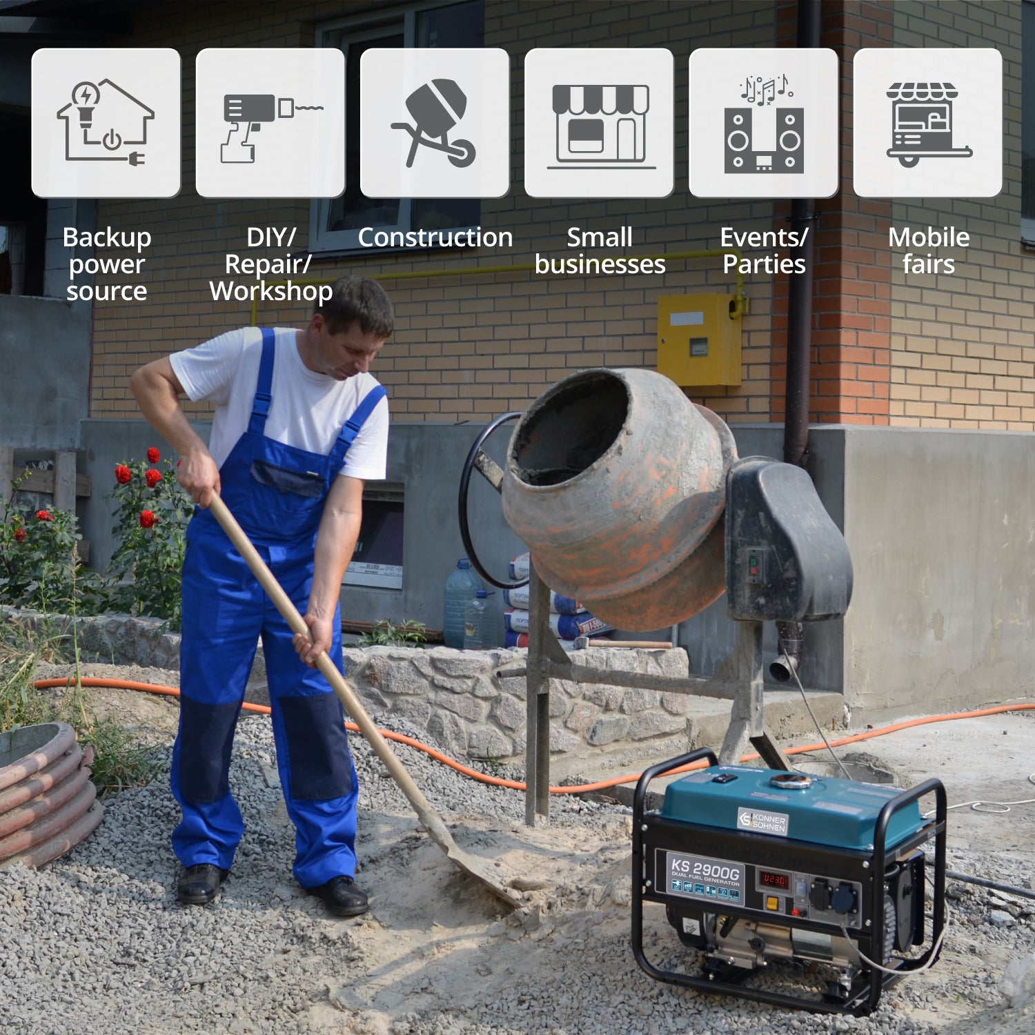 Generador híbrido de gasolina y gas "Könner & Söhnen" KS 2900G