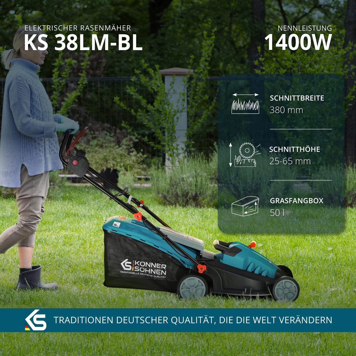 Elektrisk plæneklipper KS 38LM-BL