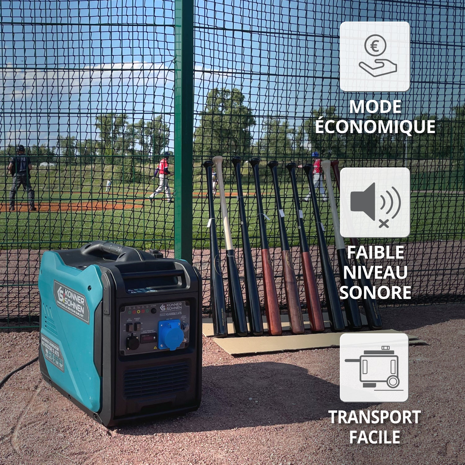 Groupe électrogène-onduleur dans la boîte anti-bruit KS 6000iE S ATS