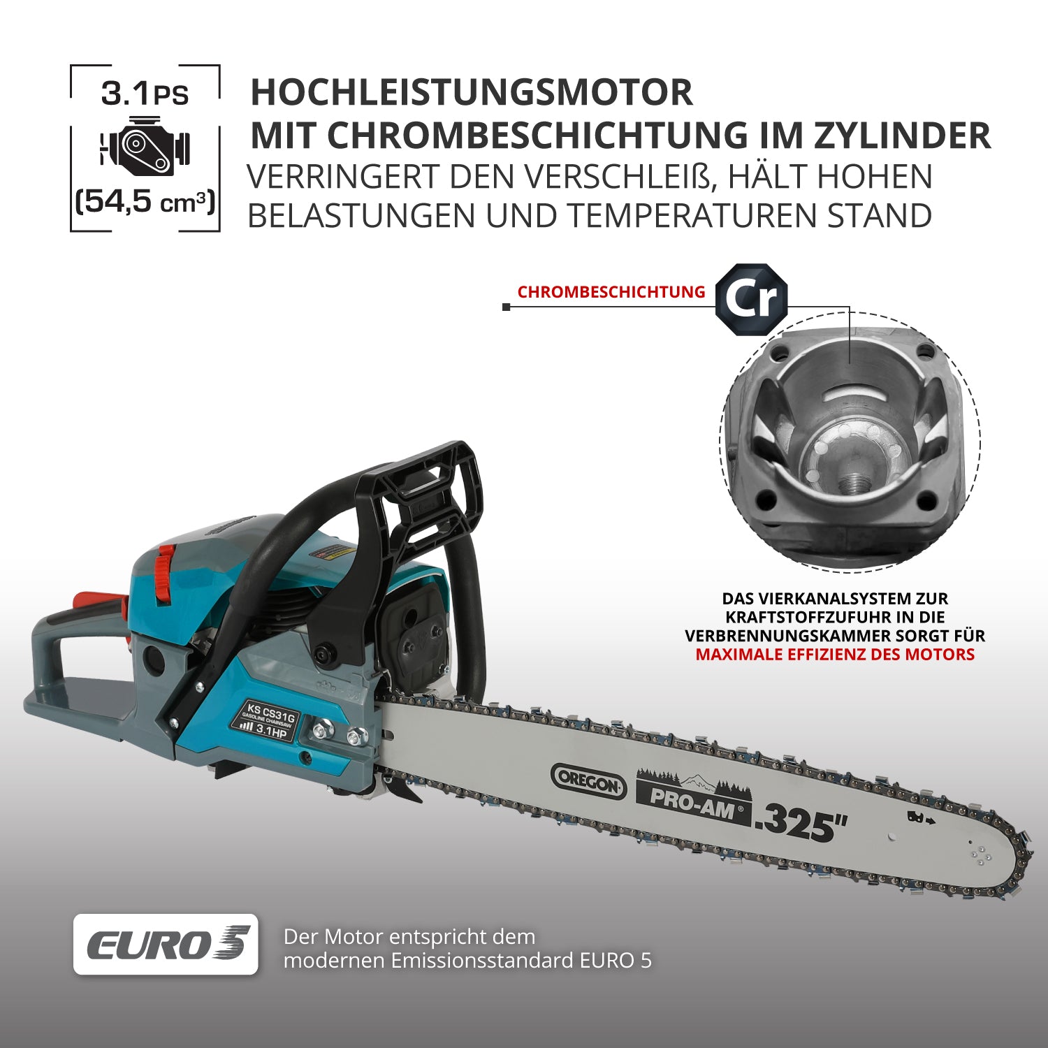 Benzin-Kettensäge KS CS31G-16-1