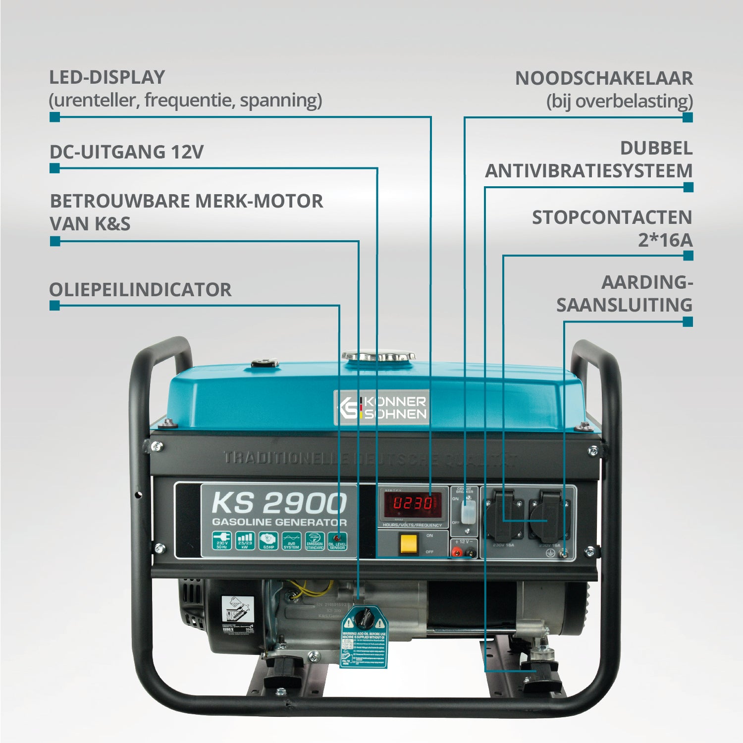 Benzinegenerator "Könner & Söhnen" KS 2900