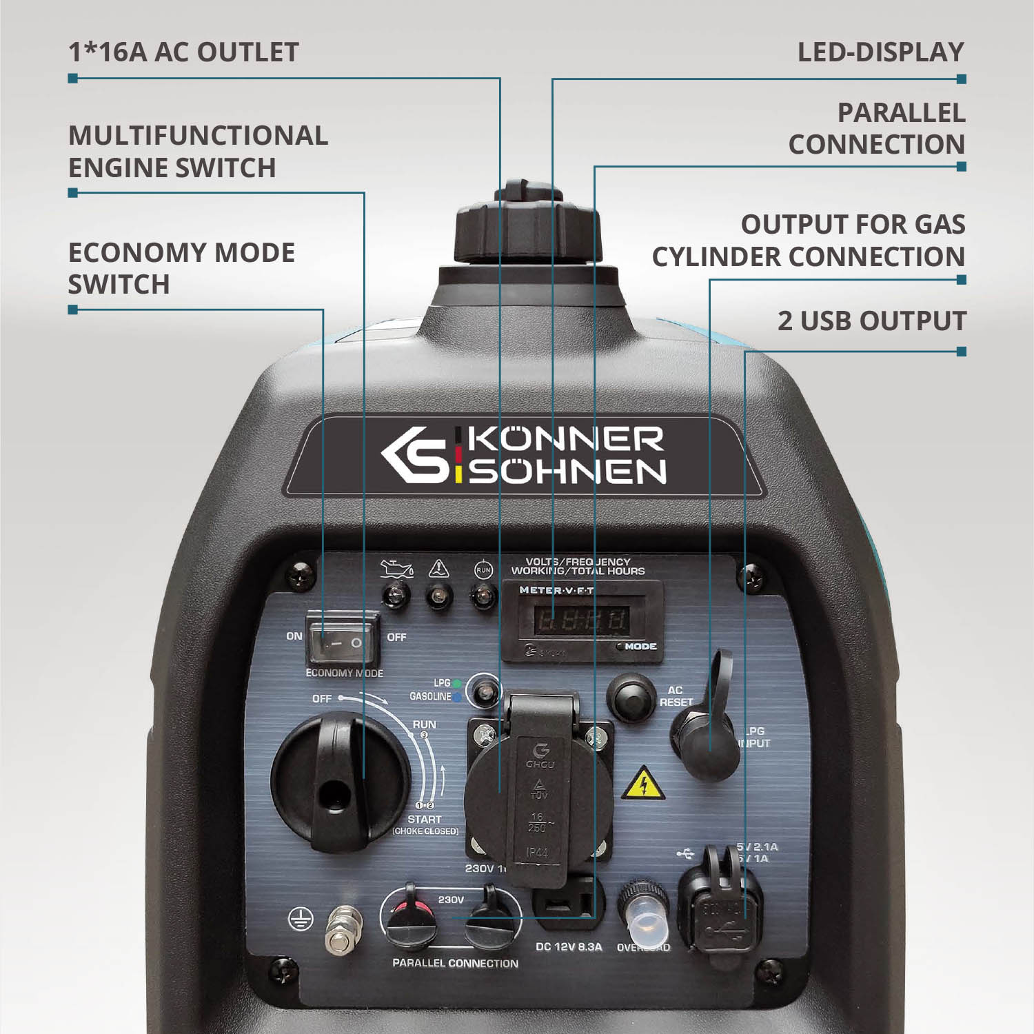 Generador inverter híbrido de gas/gasolina KS 3100iG S