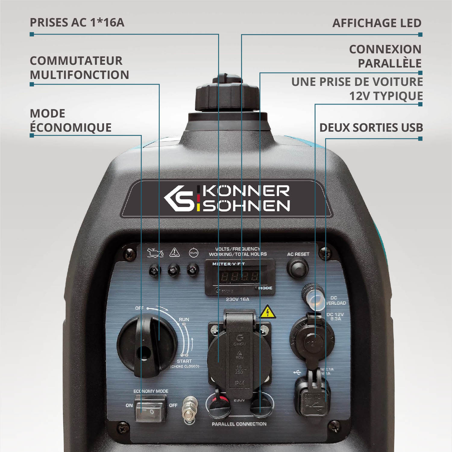 Groupe électrogène-onduleur dans la boîte anti-bruit KS 3100i S