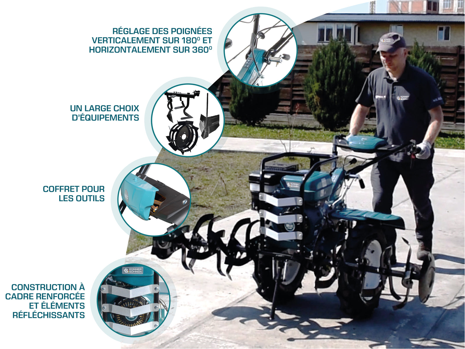 Мotoculteur à essence KS 9HP-1350G-3 (400)