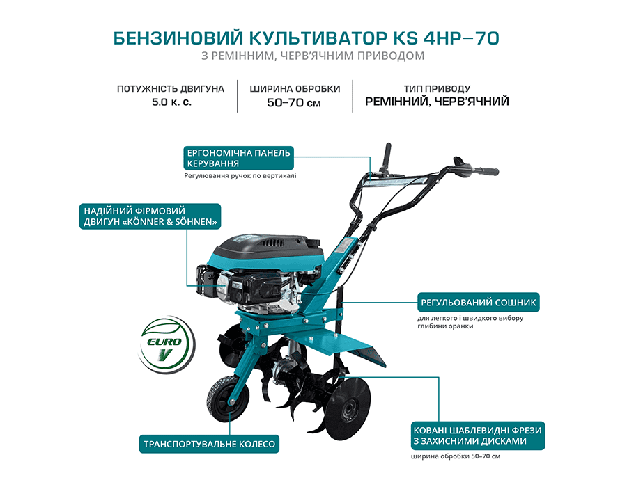 Бензиновий культиватор KS 4HP-70