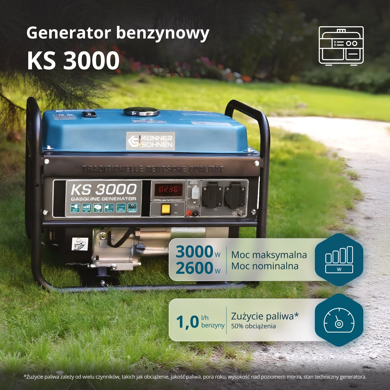 Generator benzynowy „Könner & Söhnen” KS 3000