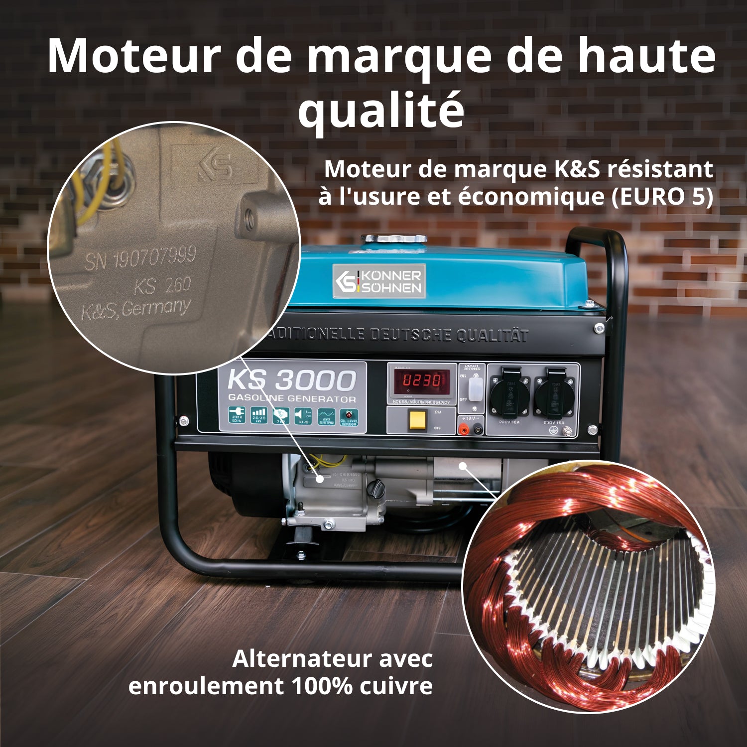 Groupe électrogène à essence "Könner & Söhnen" KS 3000