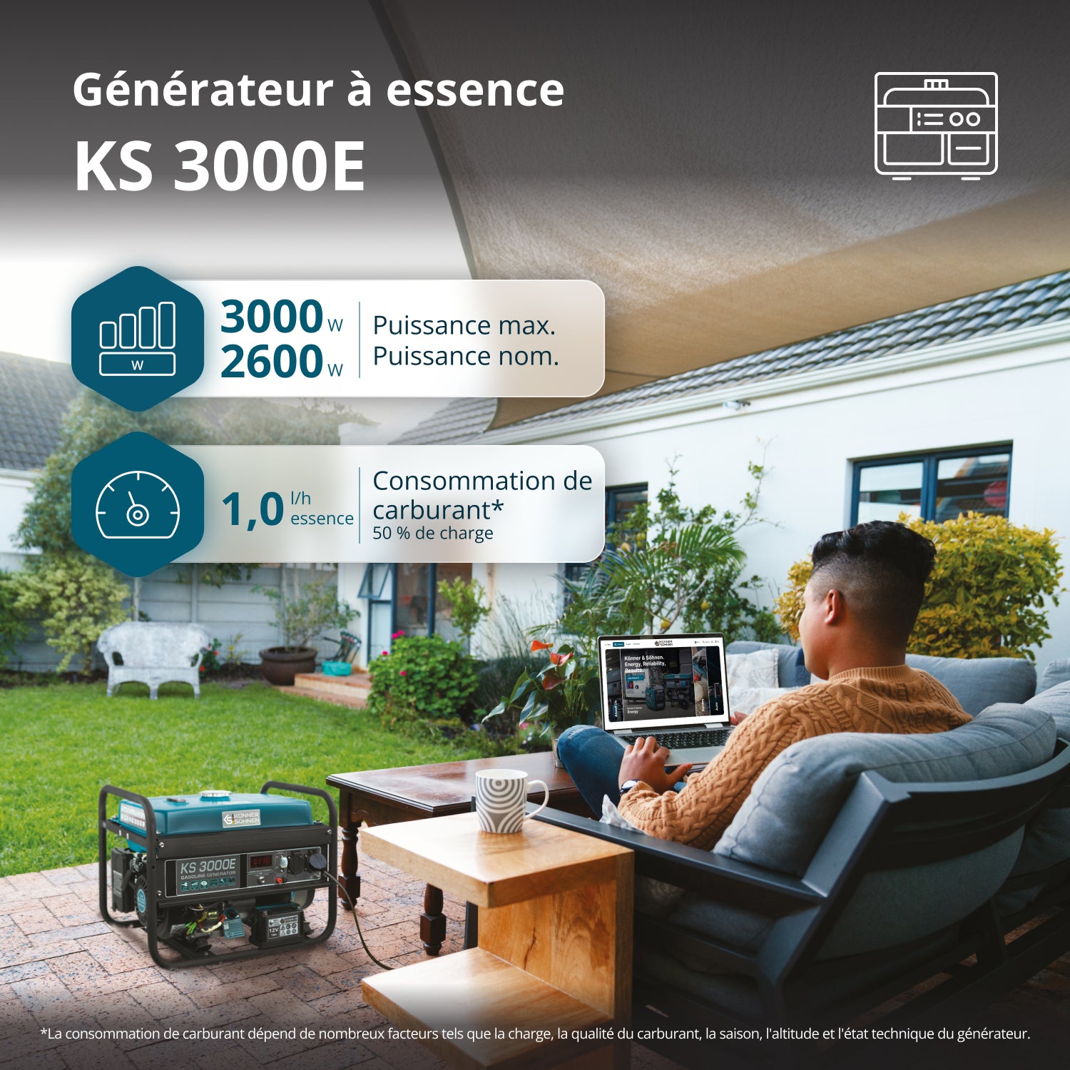 Groupe électrogène à essence "Könner & Söhnen" KS 3000E