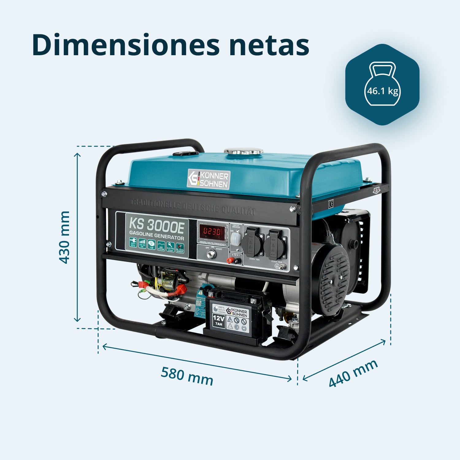 Generador de gasolina "Könner & Söhnen" KS 3000E