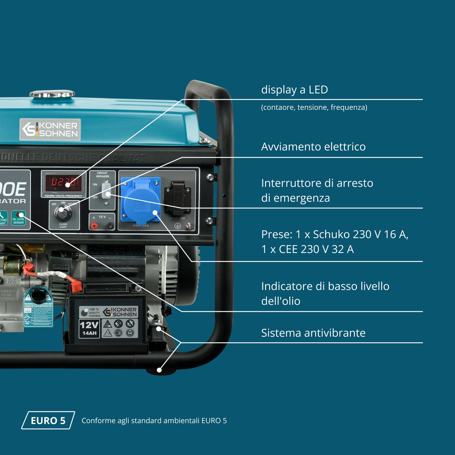 Generatore a benzina "Könner & Söhnen" KS 10000E
