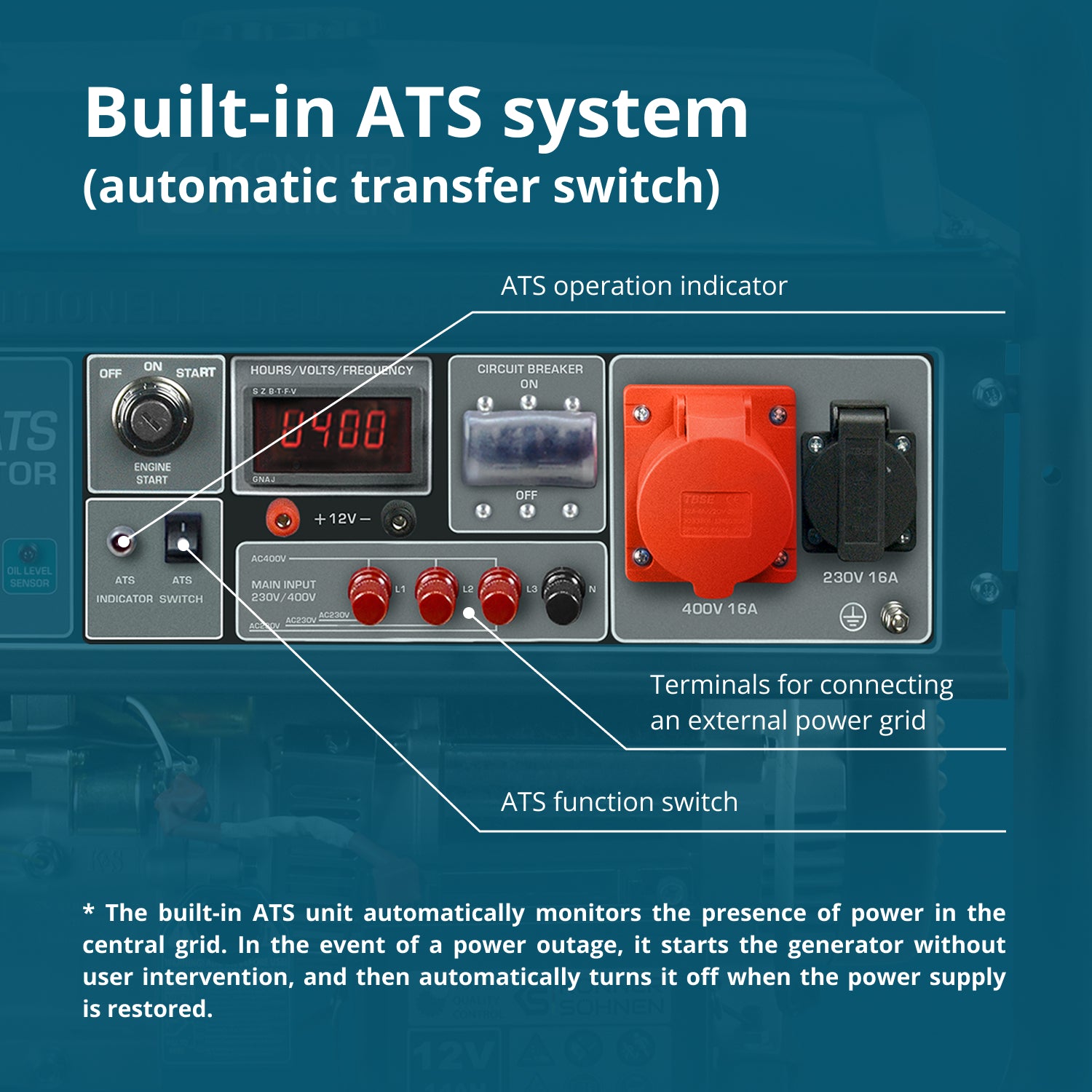 Benzinski generator „Könner & Söhnen“ KS 10000E-3 ATS