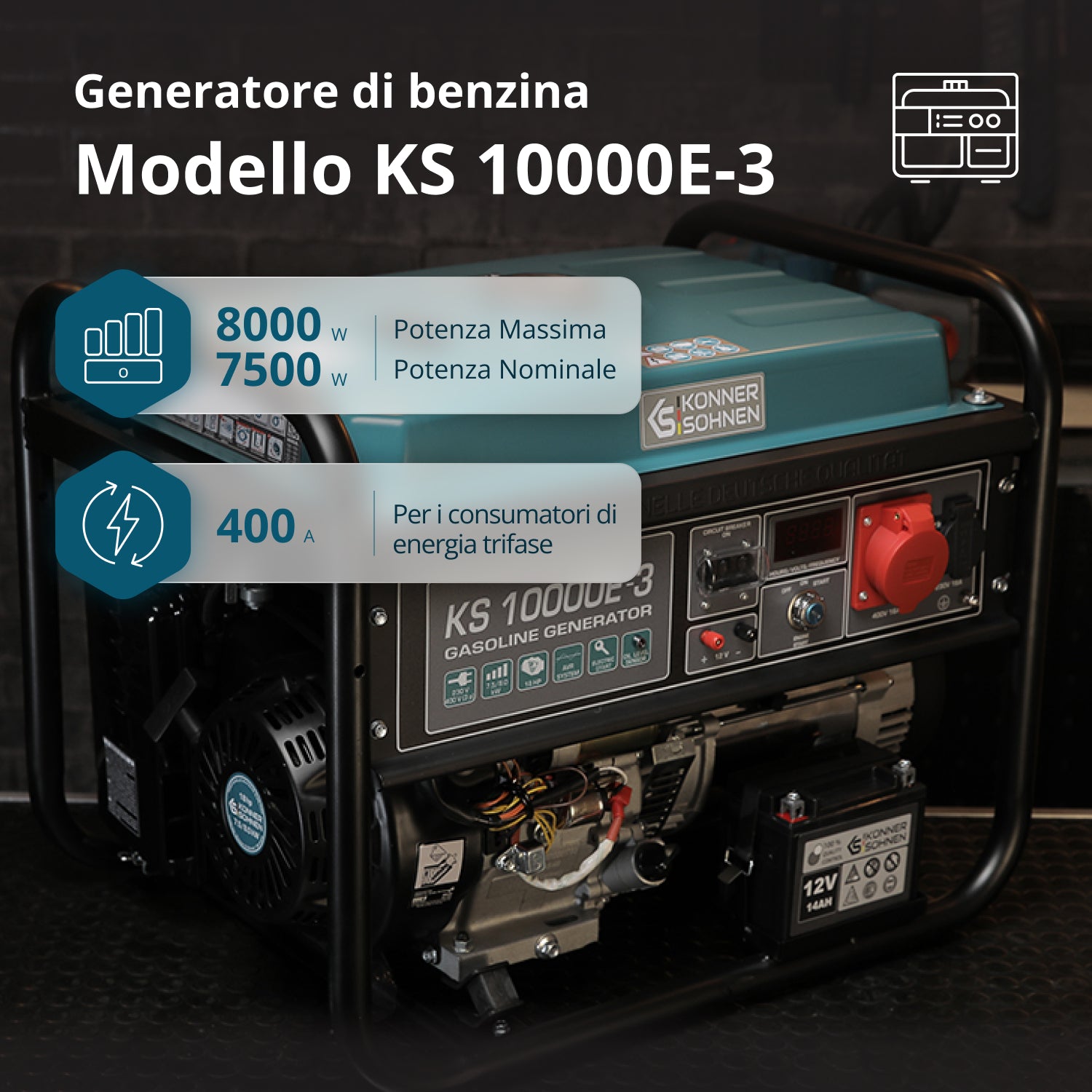 Generatore a benzina "Könner & Söhnen" KS 10000E-3