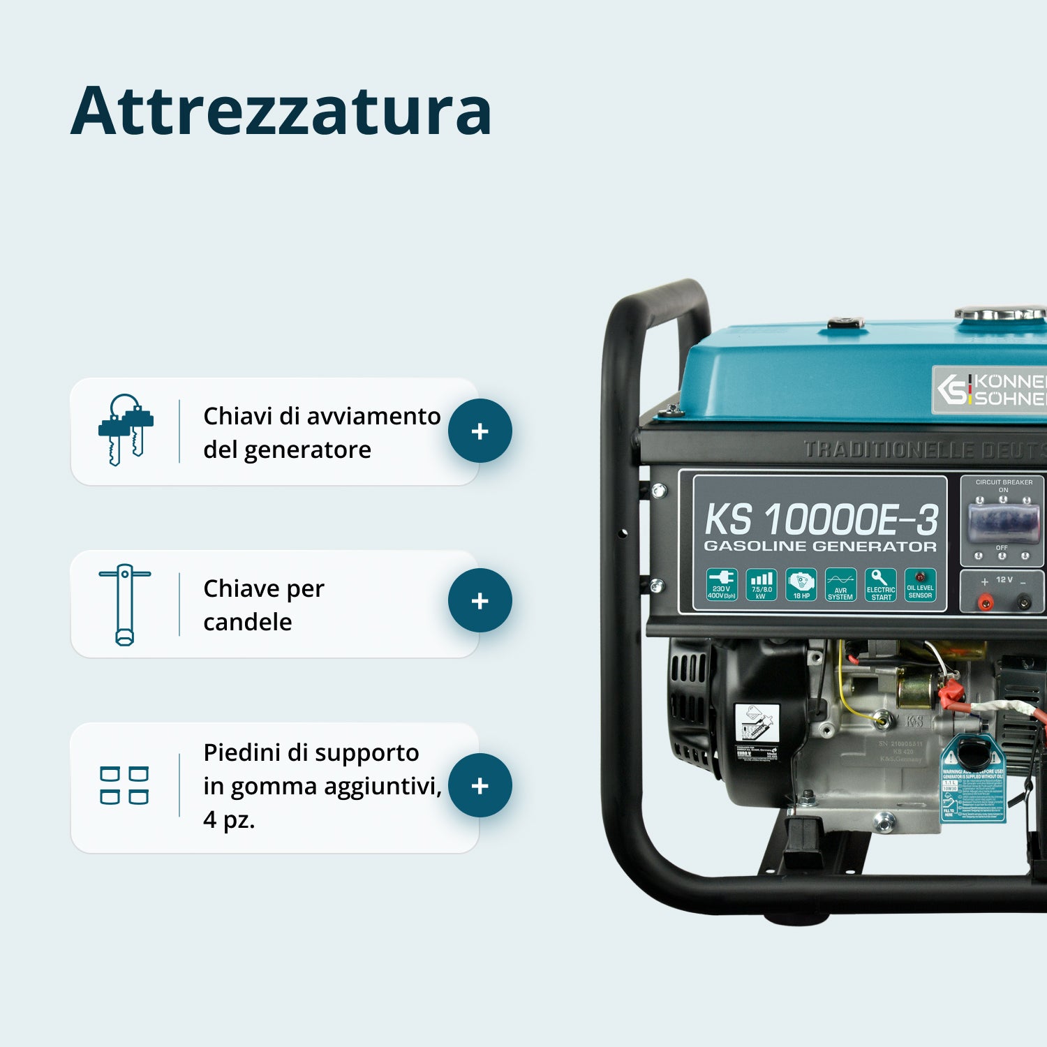 Generatore a benzina "Könner & Söhnen" KS 10000E-3