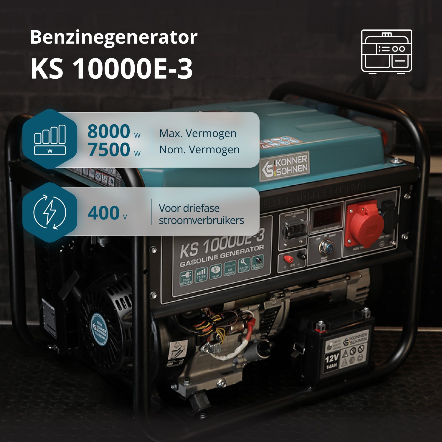 Benzinegenerator "Könner & Söhnen" KS 10000E-3