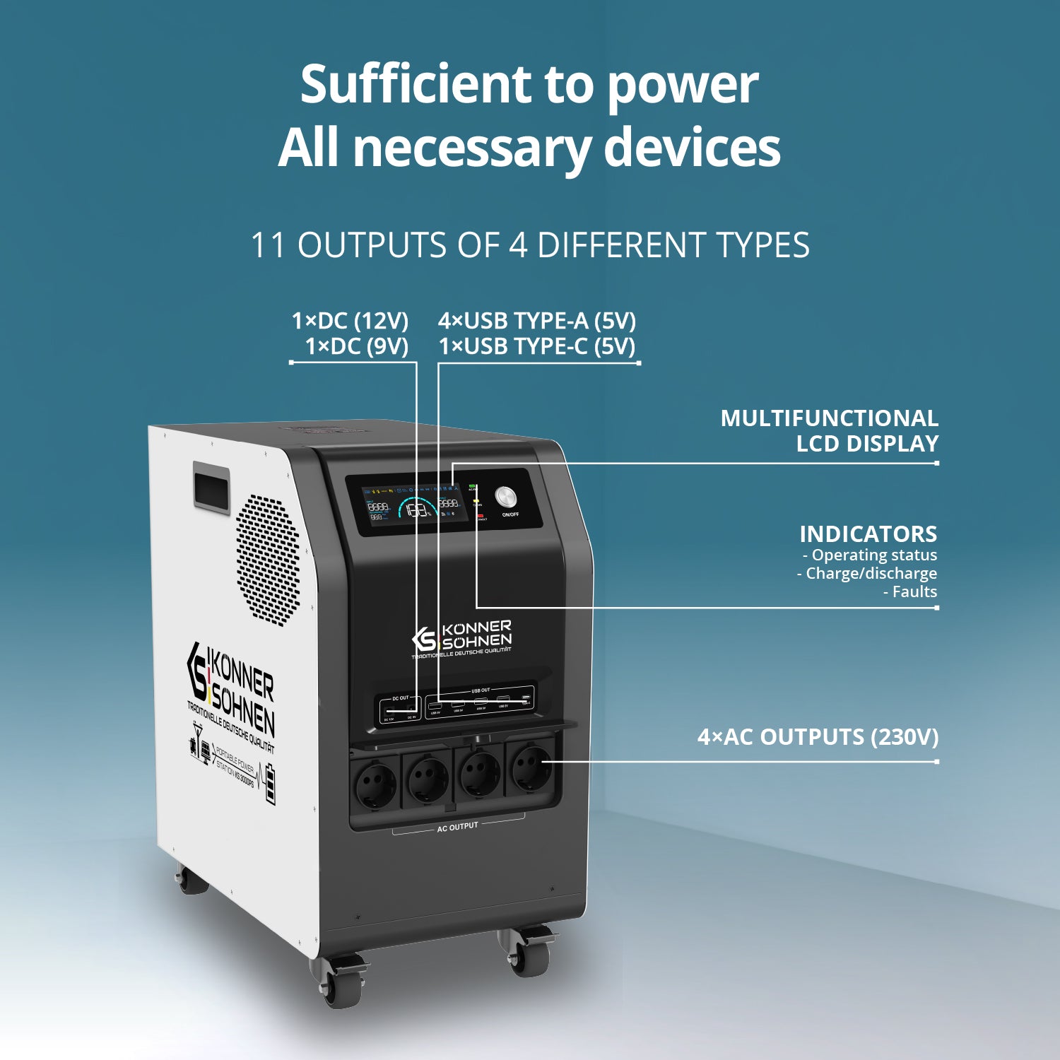 Bærbar strømstation KS 3000PS