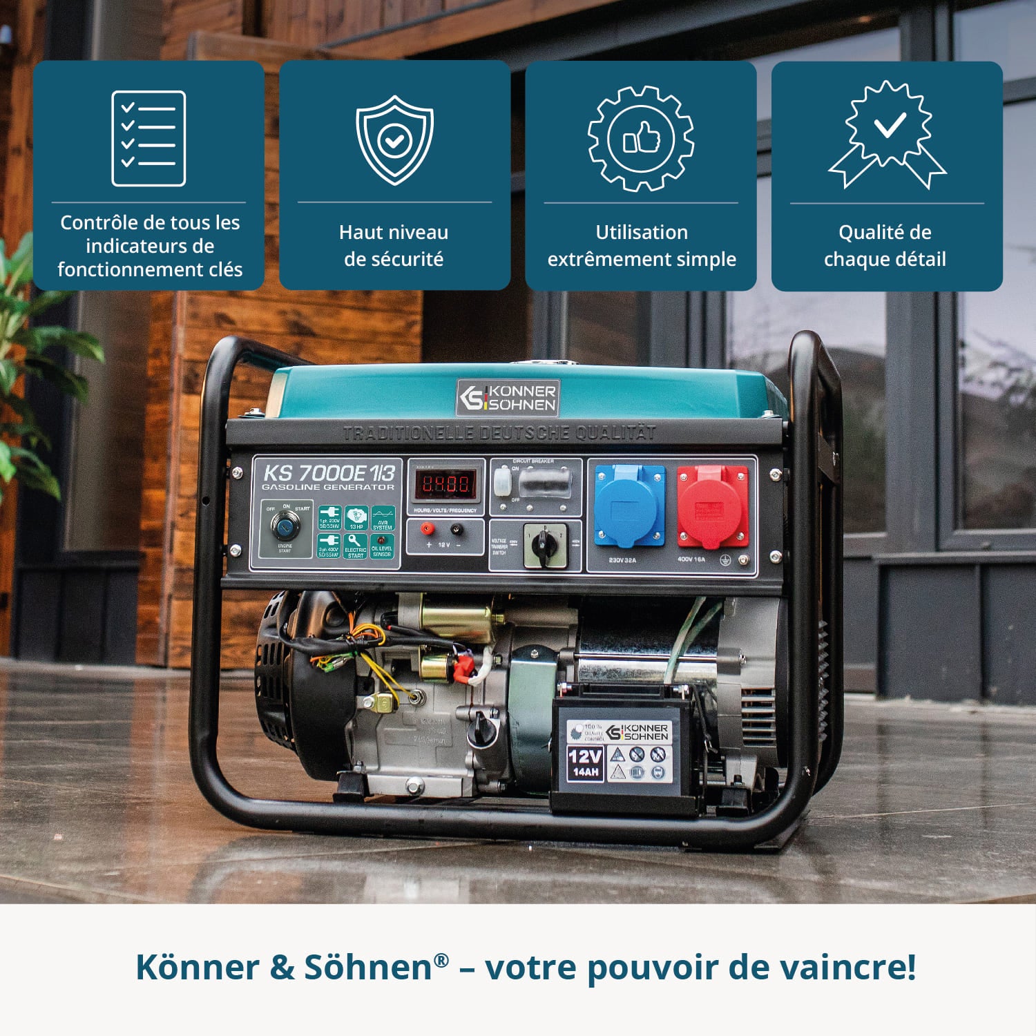 Groupe électrogène à essence "Könner & Söhnen" KS 7000E 1/3