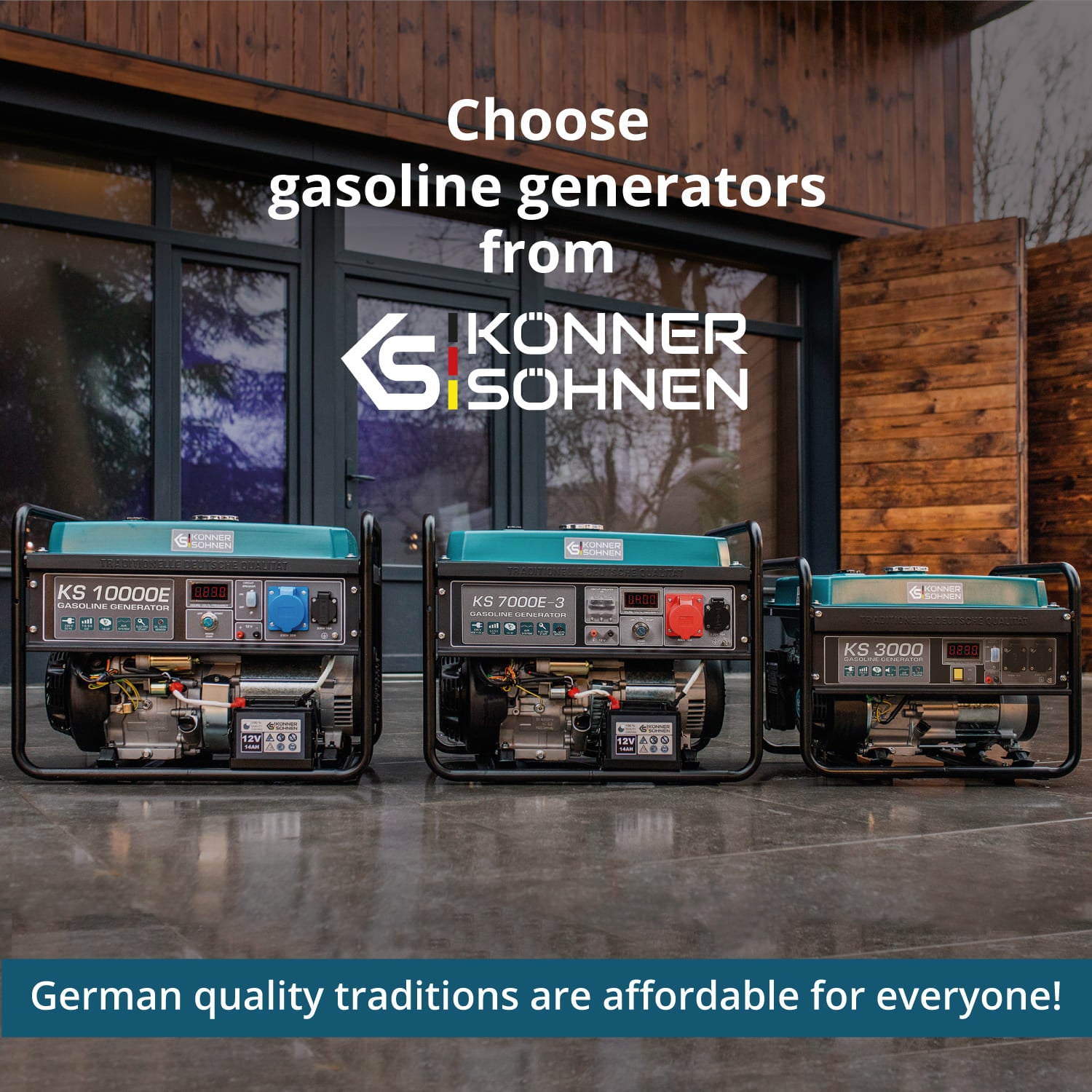 Bensiinikäyttöinen generaattori 'Könner & Söhnen' KS 7000E 1/3