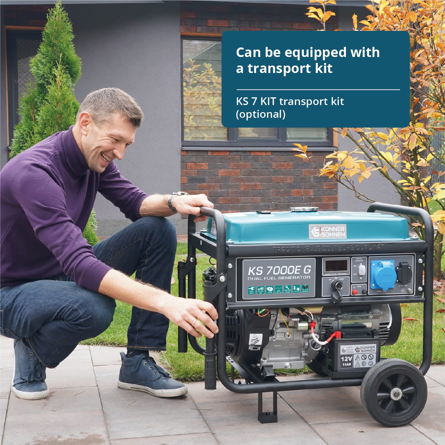 Generador híbrido de gasolina y gas "Könner & Söhnen" KS 7000E G