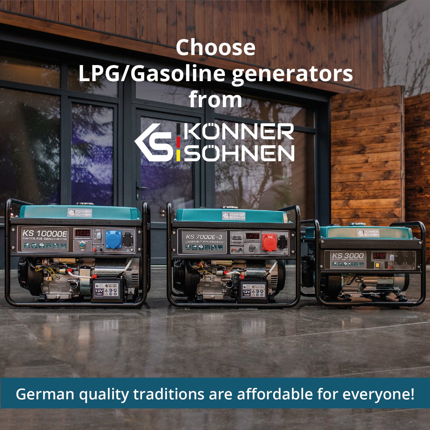 Generador híbrido de gasolina y gas "Könner & Söhnen" KS 7000E G