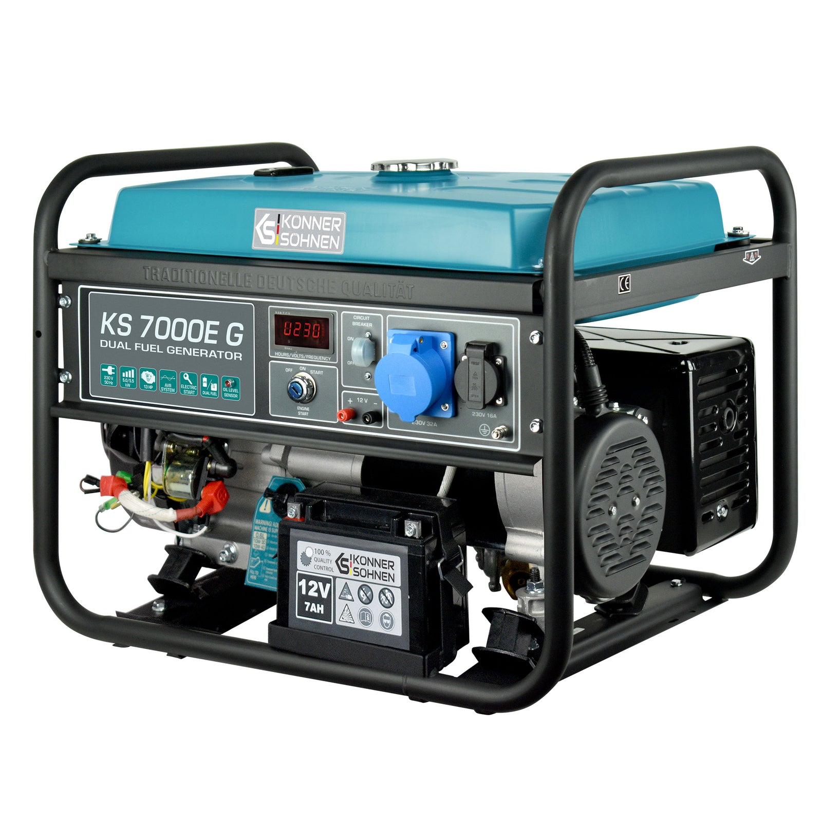Generador híbrido de gasolina y gas "Könner & Söhnen" KS 7000E G