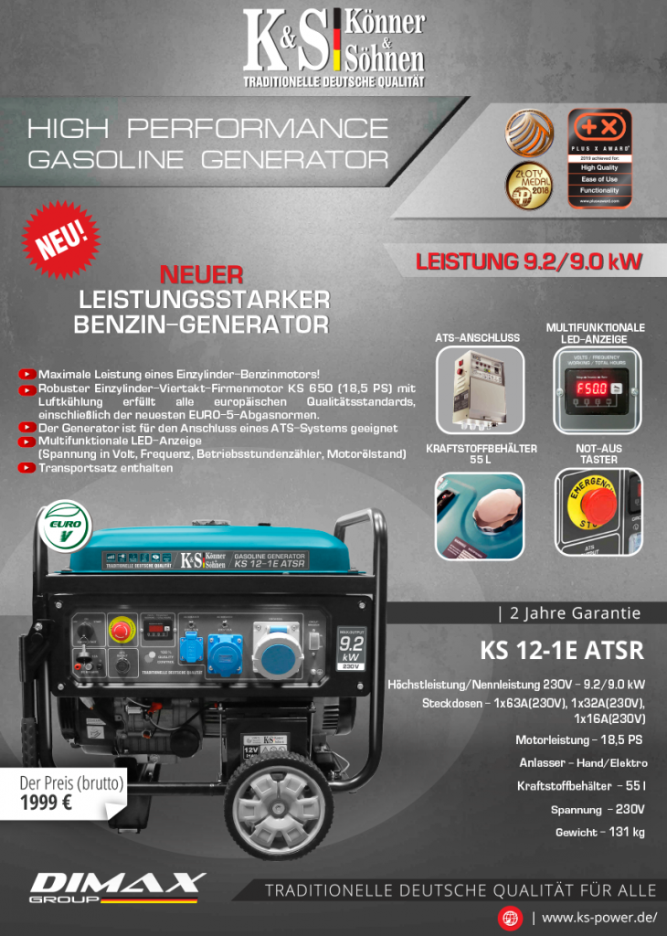 Neuer leistungsstarker Benzingenerator!