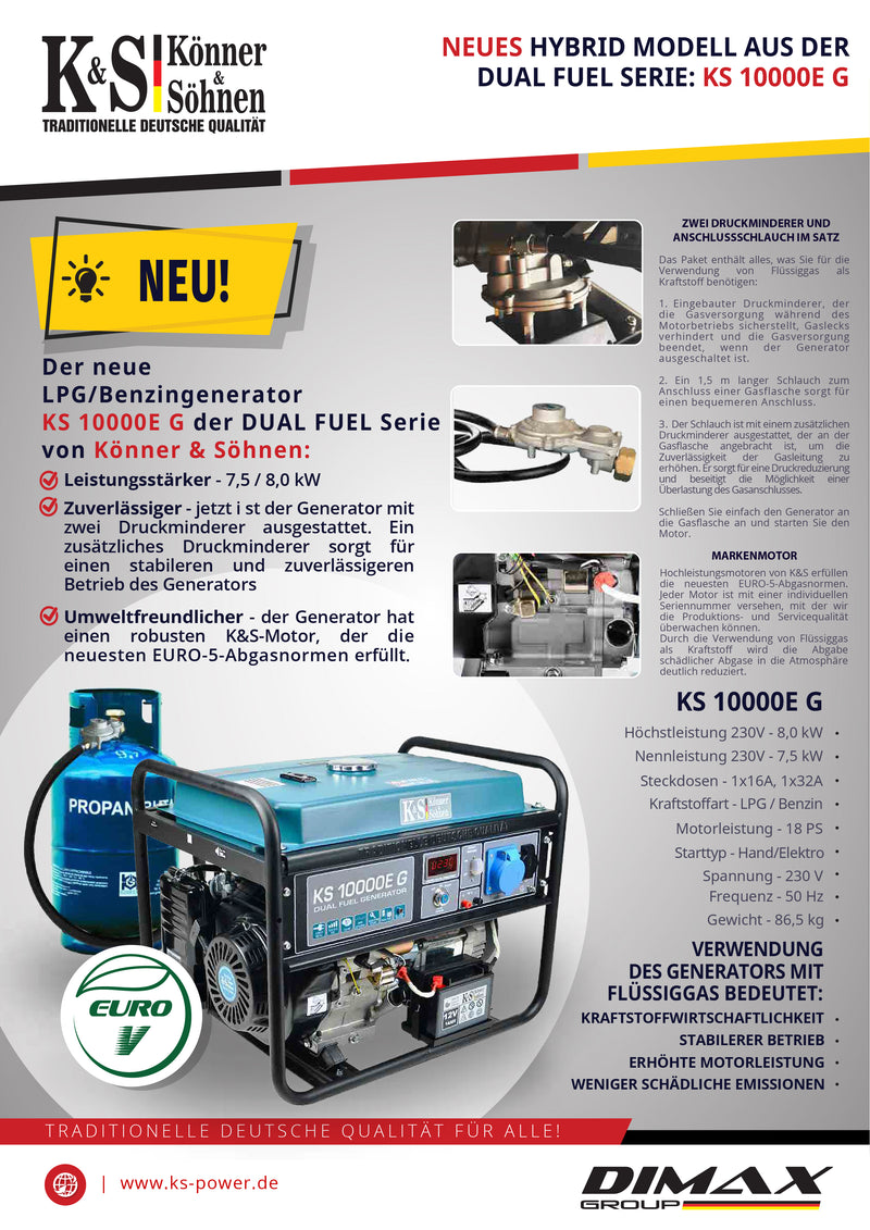 LPG/Benzin-Generator KS 10000E G