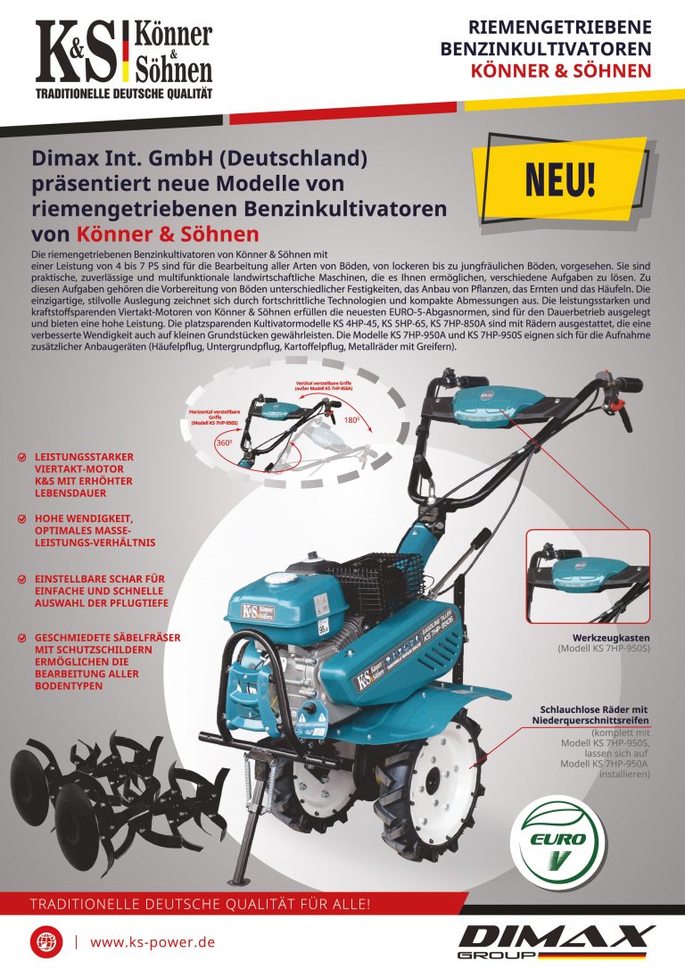 Riemengetriebene Benzin-Motorhacken von Könner & Söhnen!