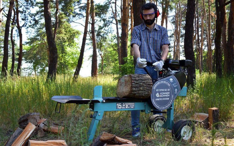 Neue elektrische und benzinbetriebene Holzspalter