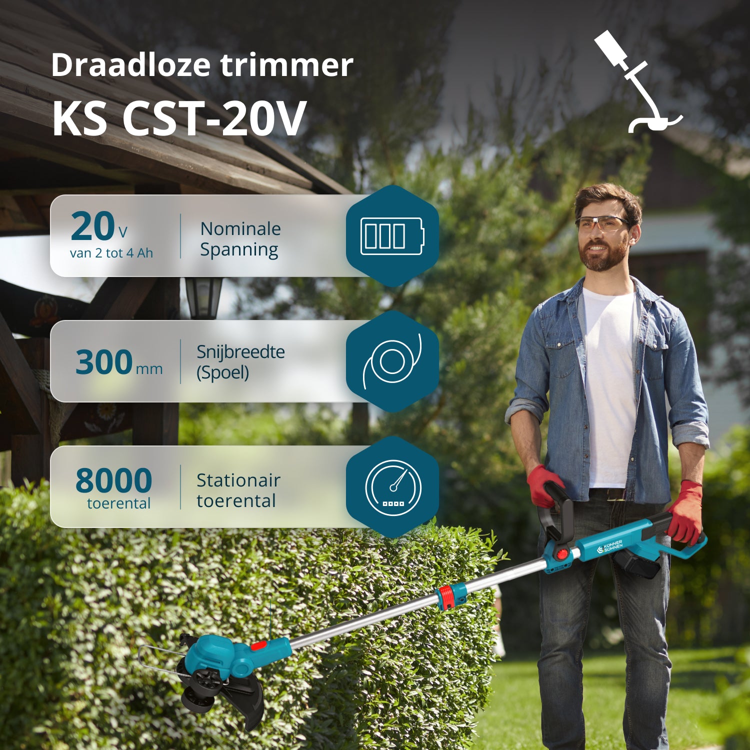 Snoerloze trimmer KS CST-20V