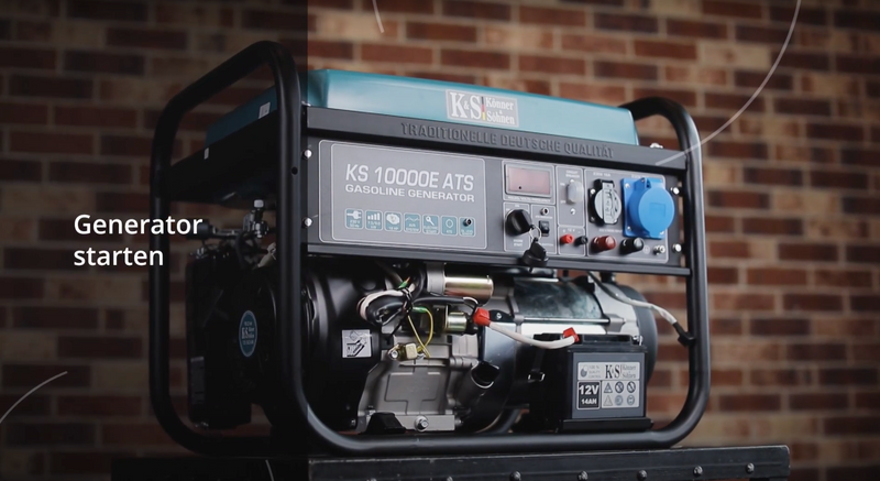 Videoüberblick, Generator KS 10000E ATS mit einer eingebauten ATS-Einheit anschließen und starten