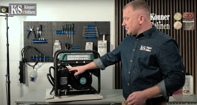 Auspacken und Einblick des LPG/Benzin-Generators KS 3000G