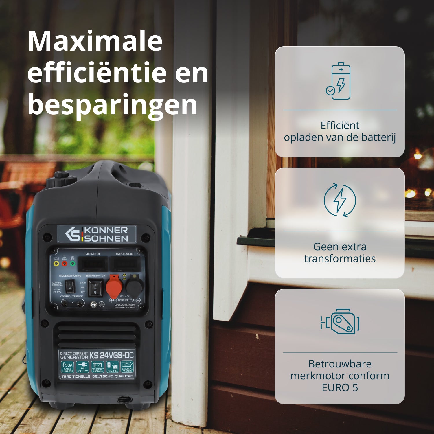 KS 24VGS-DC Constante Spanning Generator met Dual-Fuel Systeem