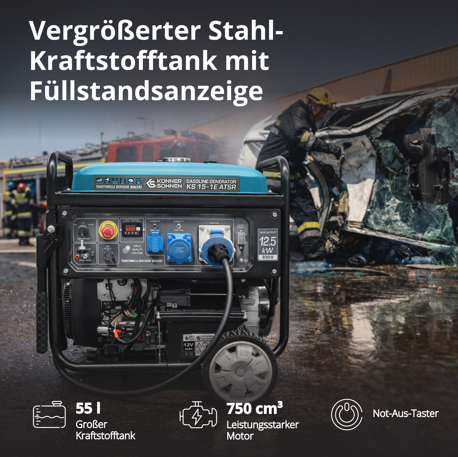 Benzingenerator "Könner & Söhnen" KS 15-1E ATSR