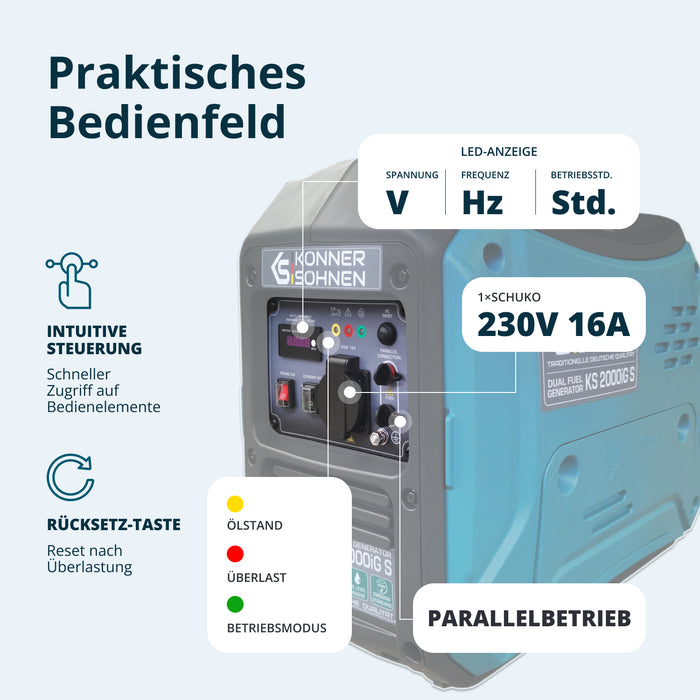 Invertorový generátor na LPG/benzín KS 2000iG S