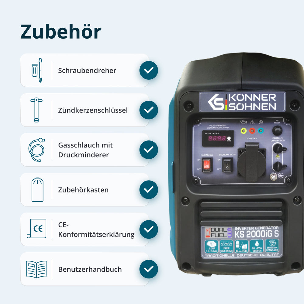 Invertorový generátor na LPG/benzín KS 2000iG S