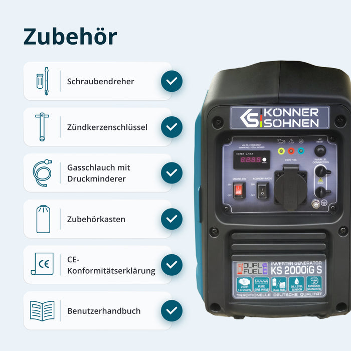 Invertorový generátor na LPG/benzín KS 2000iG S