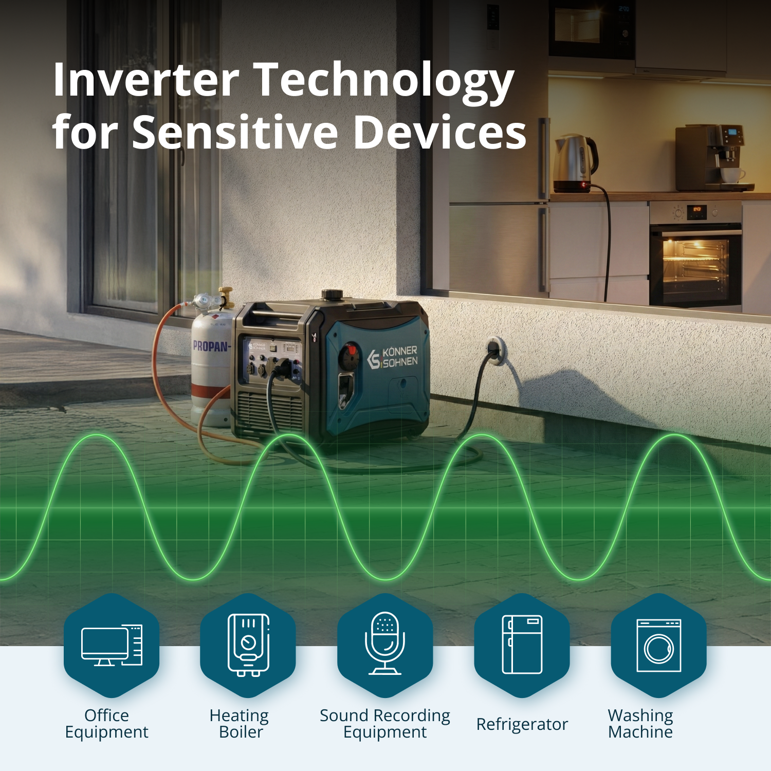 LPG/benzin inverteres generátor KS 4000iEG S