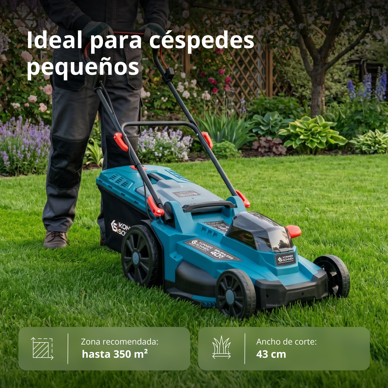 Kit promocional para el cuidado del césped KS 43LM-BCT40V-SET
