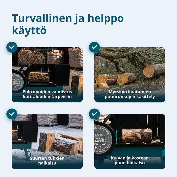 Sähkökäyttöinen halkomakone KS 8TKE 52/35