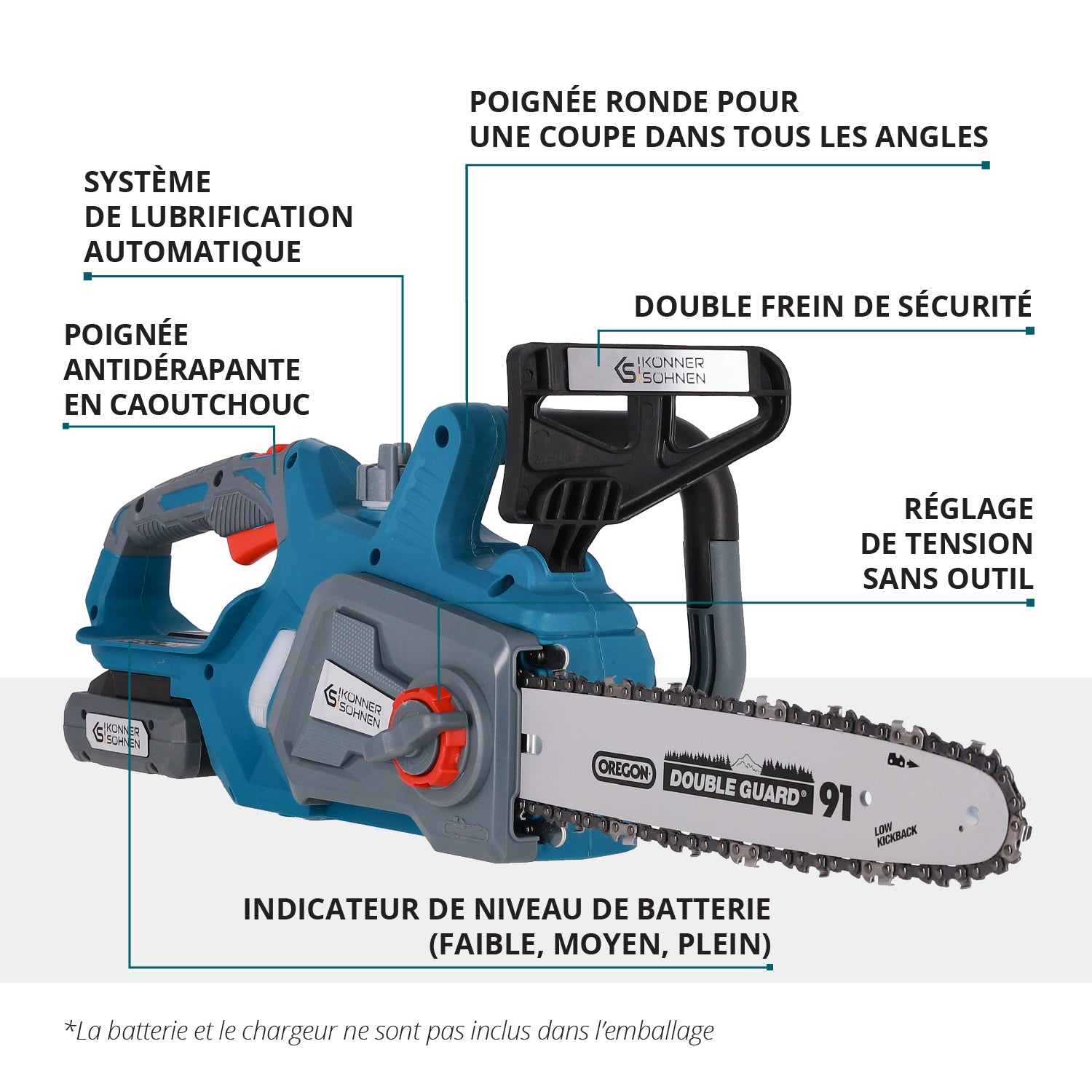 Scie à chaîne sur batterie KS CS20V-12