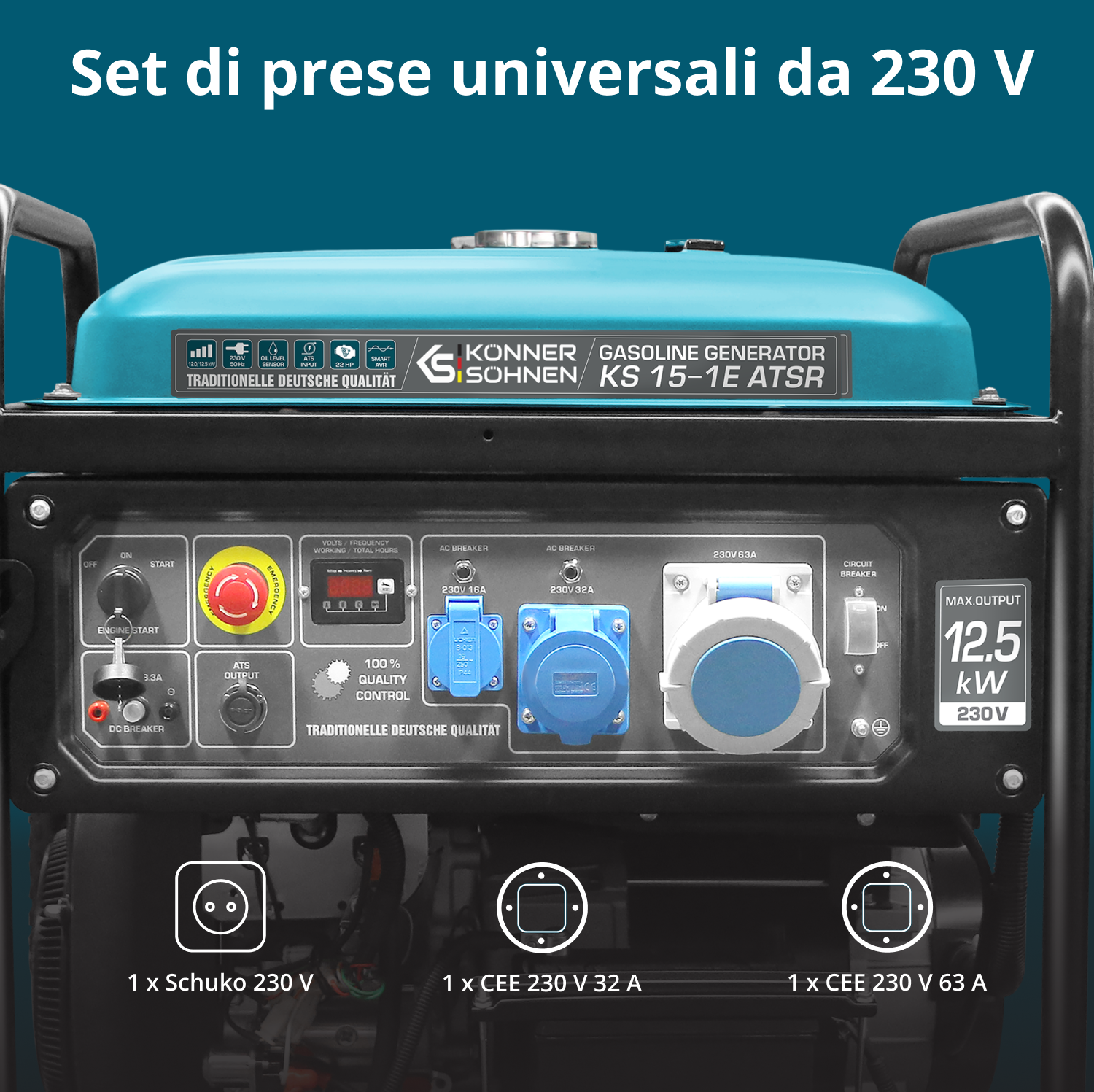 Generatore a benzina "Könner & Söhnen" KS 15-1E ATSR