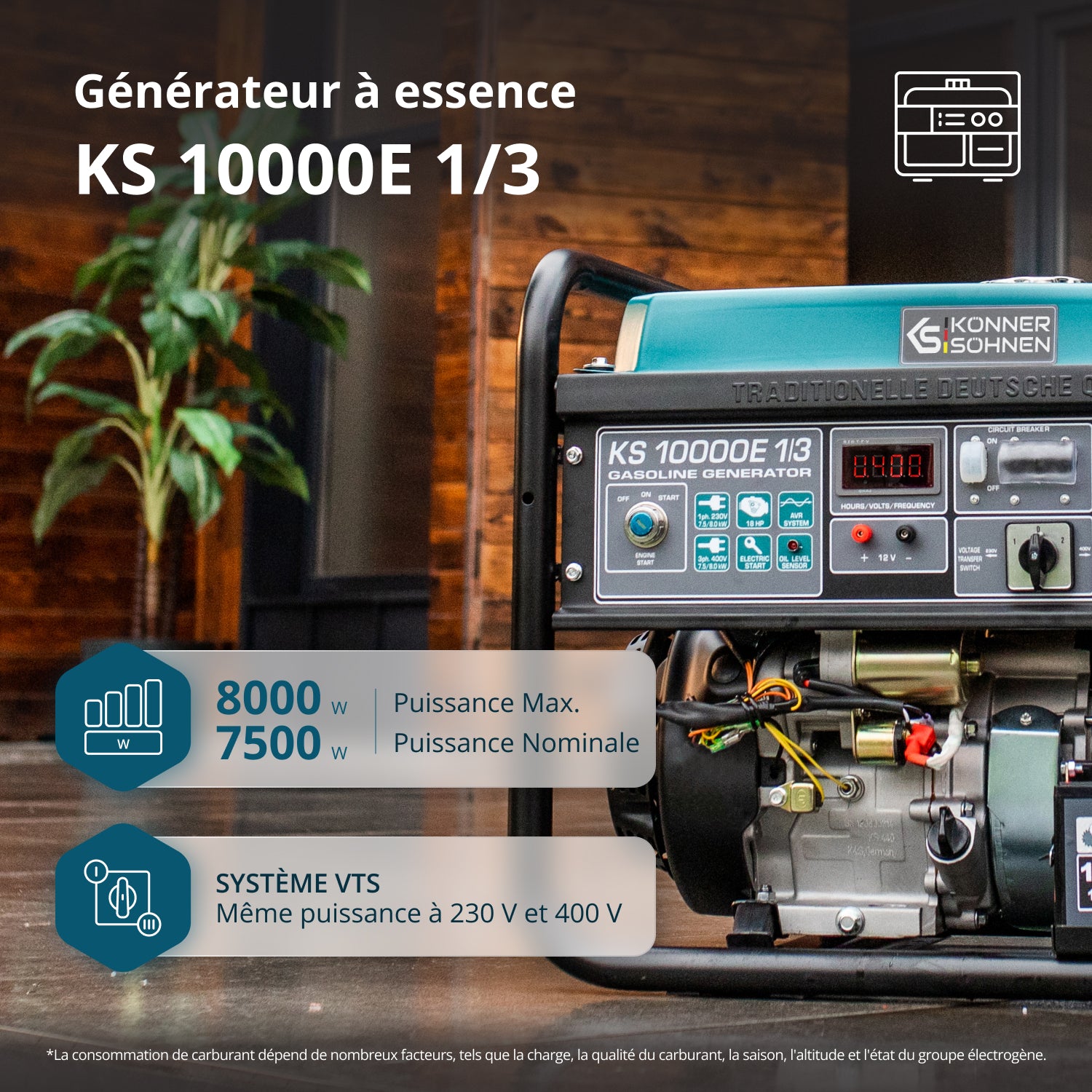 Groupe électrogène à essence "Könner & Söhnen" KS 10000E 1/3