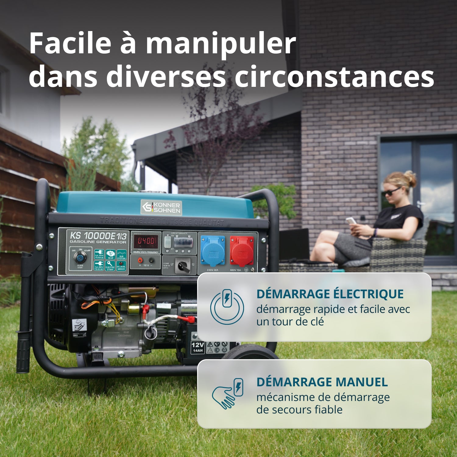 Groupe électrogène à essence "Könner & Söhnen" KS 10000E 1/3