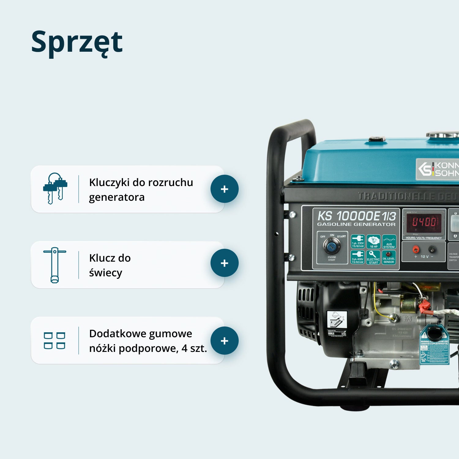 Generator benzynowy „Könner & Söhnen” KS 10000E 1/3
