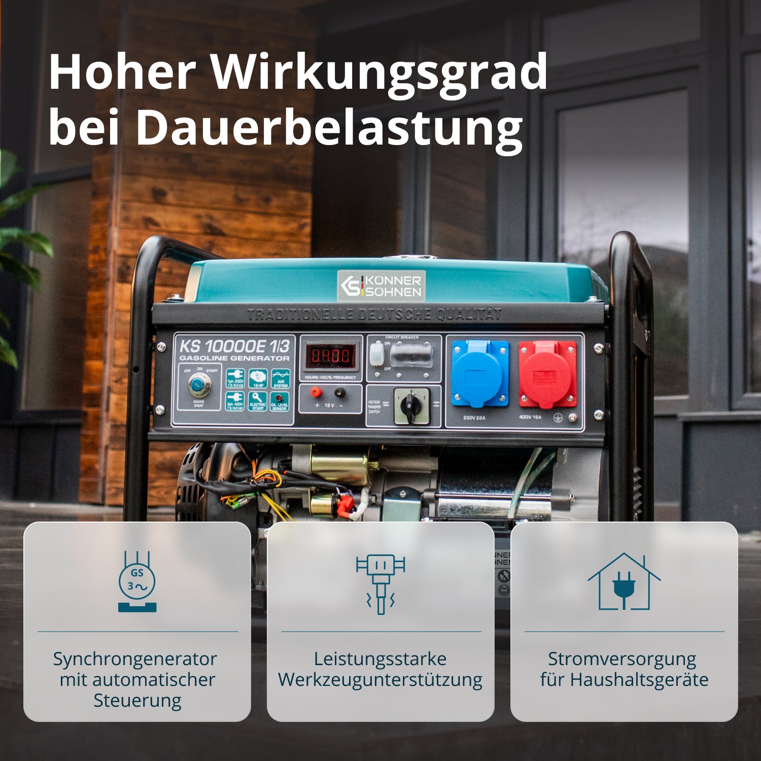 Benzin-Generator "Könner & Söhnen" KS 10000E 1/3