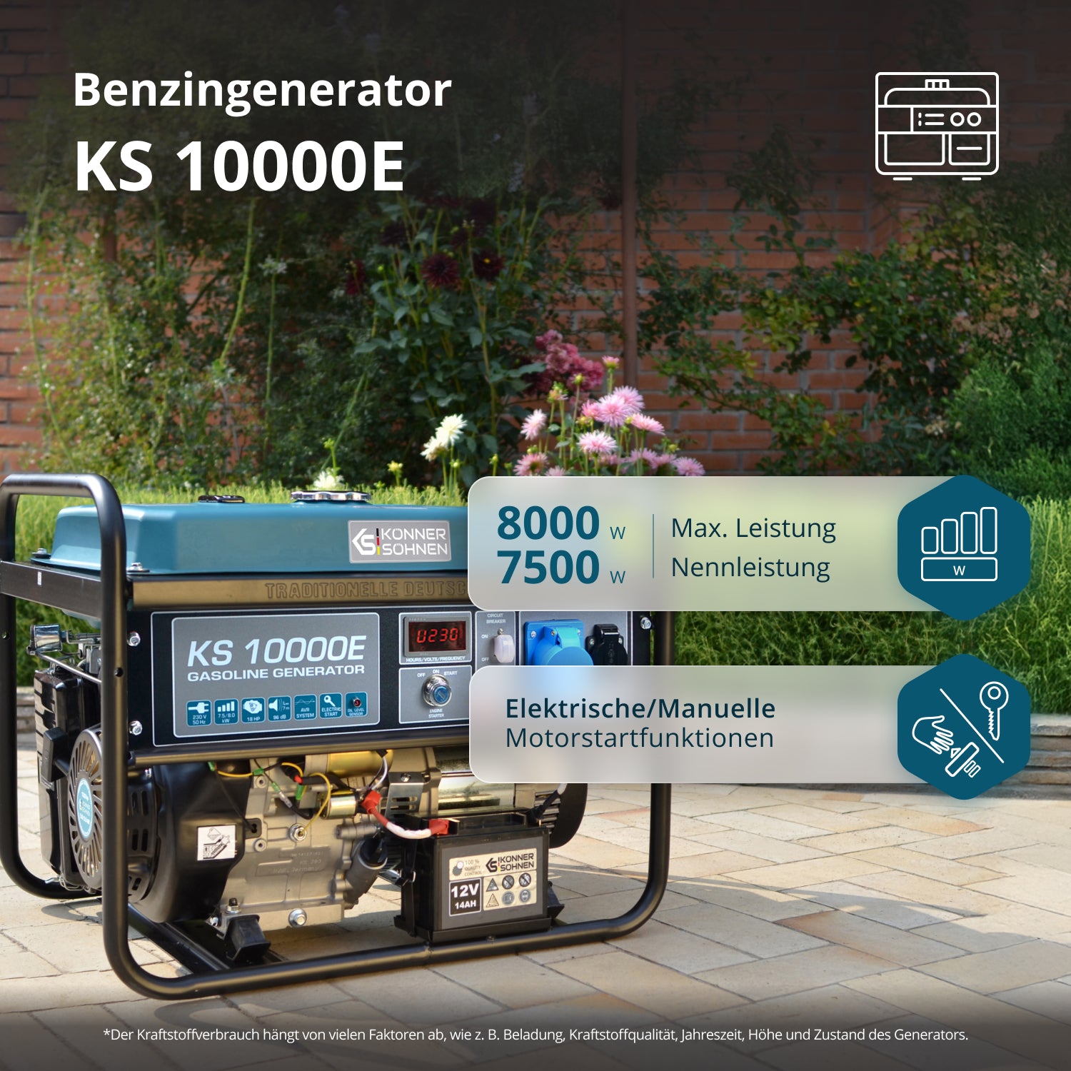 Bensiinikäyttöinen generaattori 'Könner & Söhnen' KS 10000E