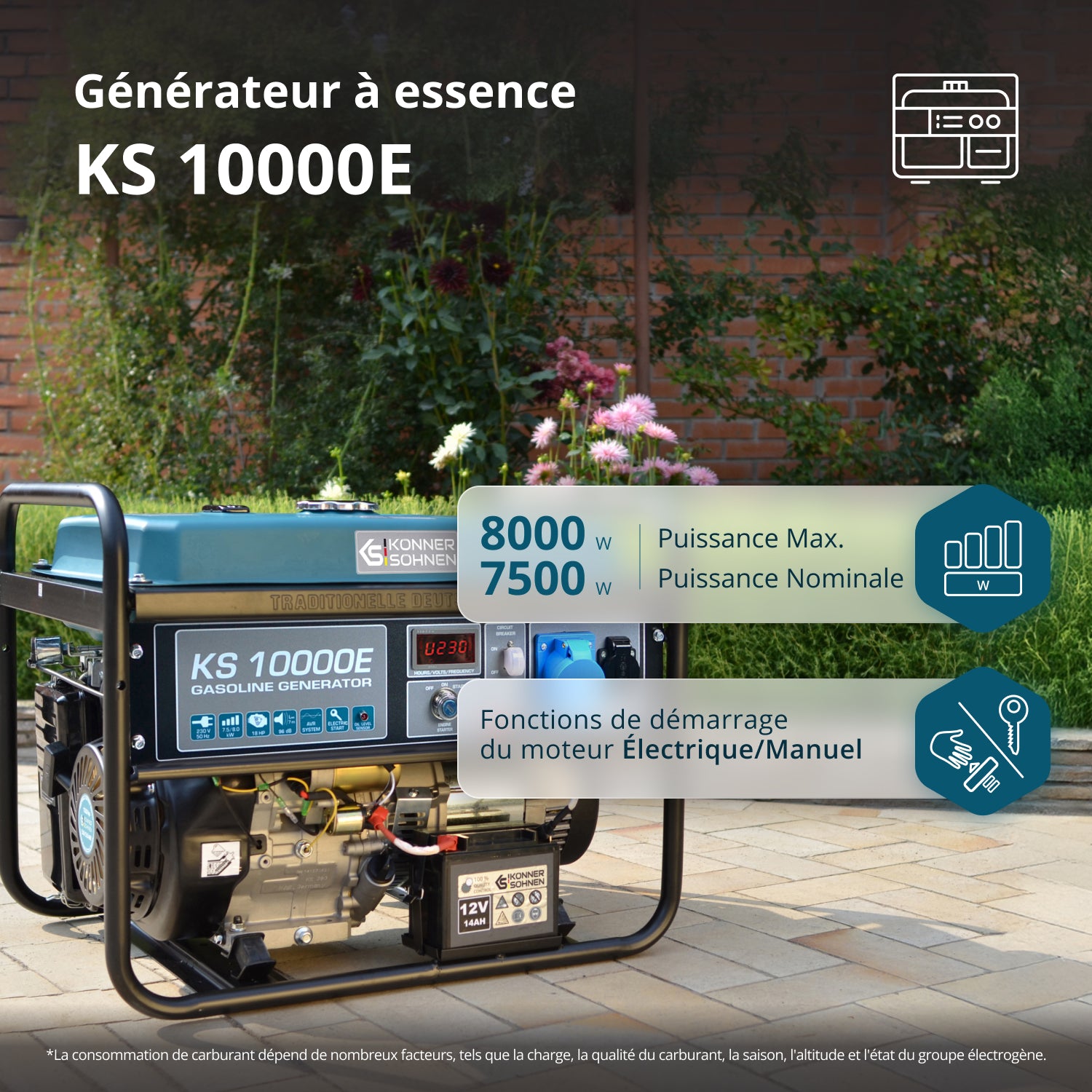 Groupe électrogène à essence "Könner & Söhnen" KS 10000E