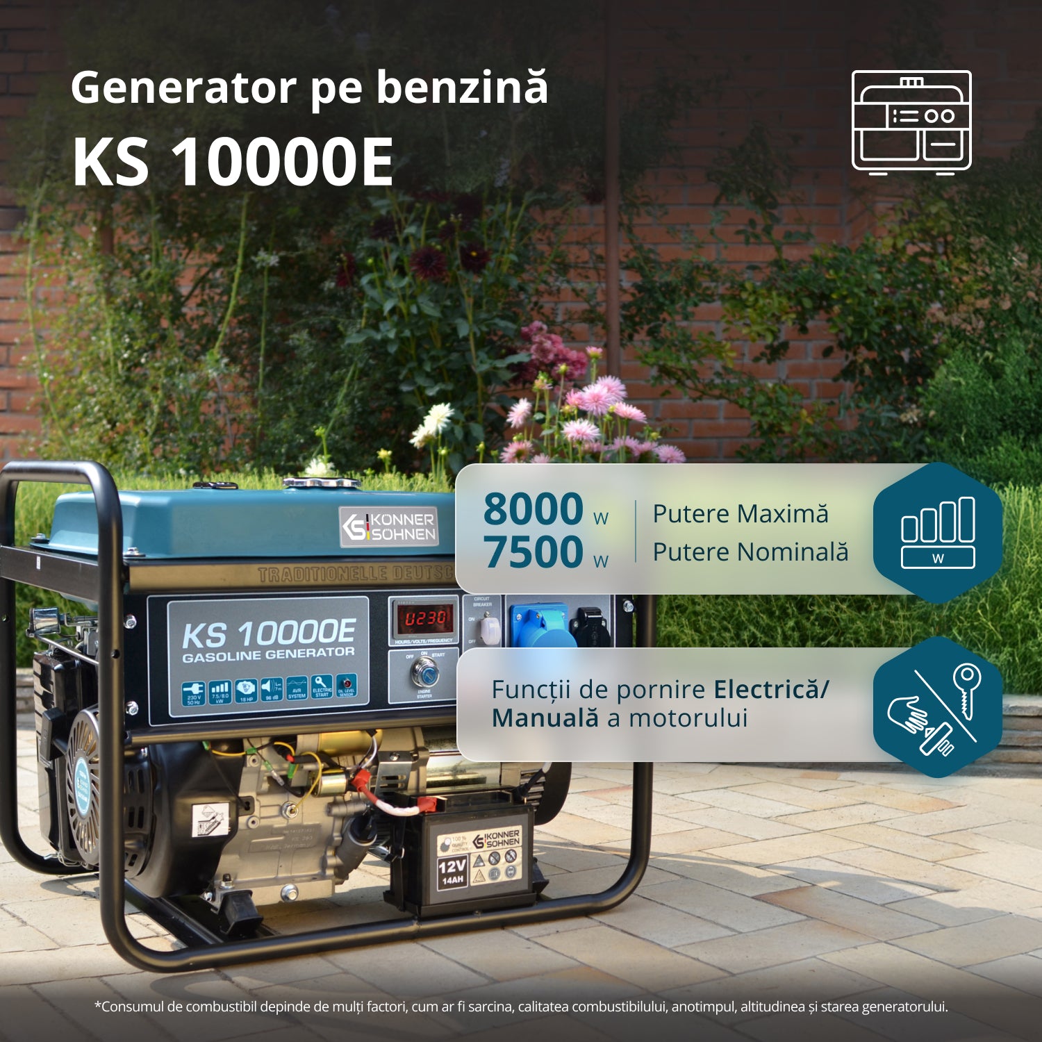Generator pe benzină „Könner & Söhnen” KS 10000E