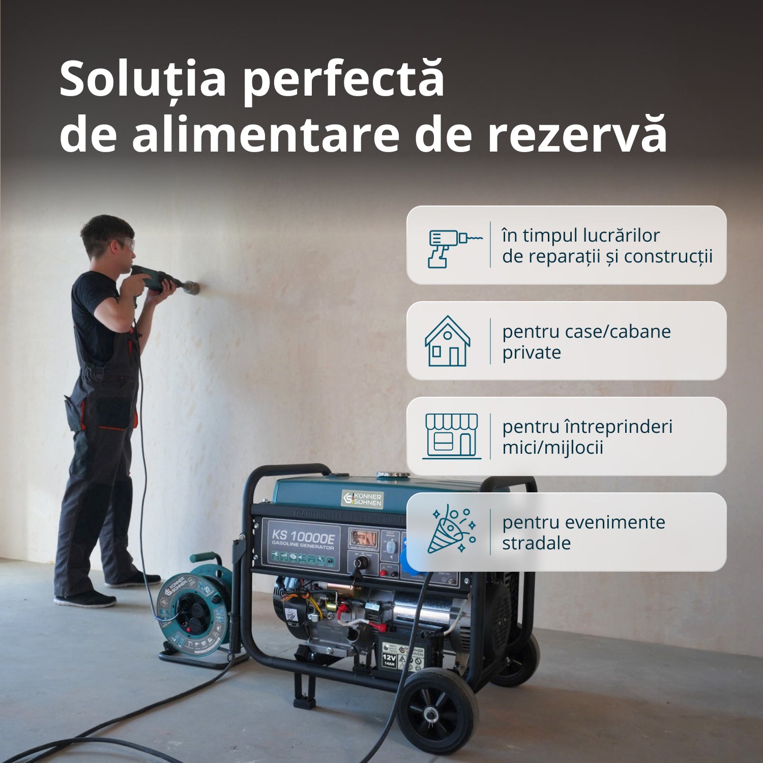 Generator pe benzină „Könner & Söhnen” KS 10000E