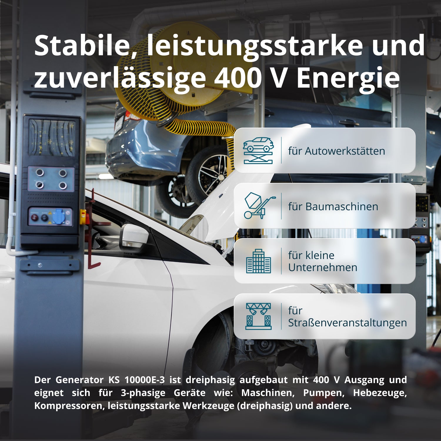 Bensiinikäyttöinen generaattori 'Könner & Söhnen' KS 10000E-3